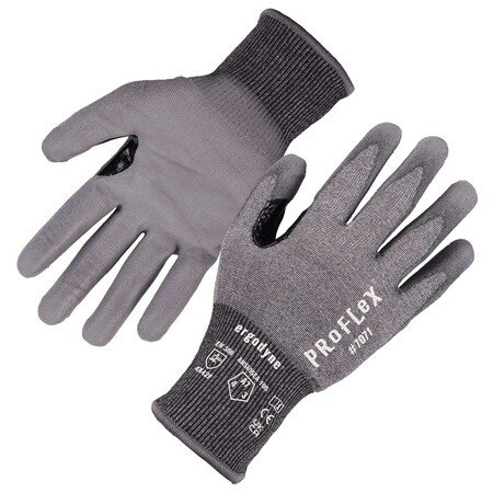 Ergodyne ANSI A7 PU Coated CR Gloves, Gray, Size L, PR 7071